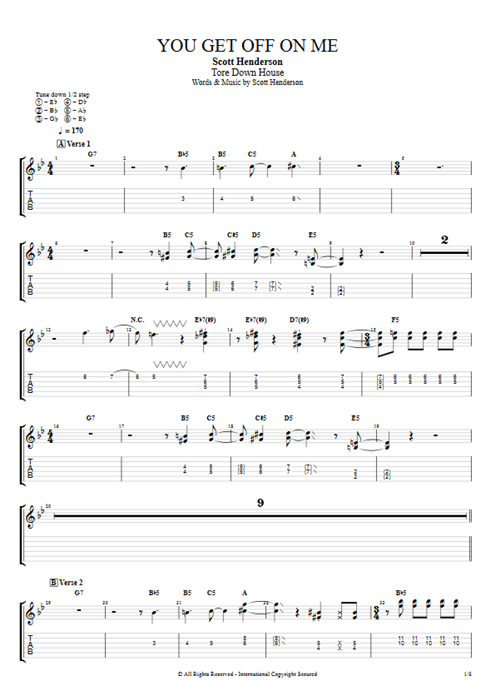You Get Off on Me Scott Henderson guitar pro tab EGuitarII Full Score mysongbook
