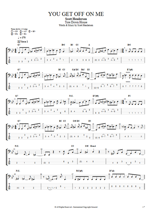 You Get Off on Me Scott Henderson guitar pro tab EBass Full Score mysongbook