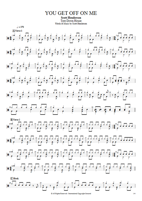 You Get Off on Me Scott Henderson guitar pro tab Drums Full Score mysongbook