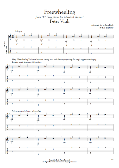 Freewheeling Peter Vink guitar pro tab AGuitar Solo Guitar mysongbook