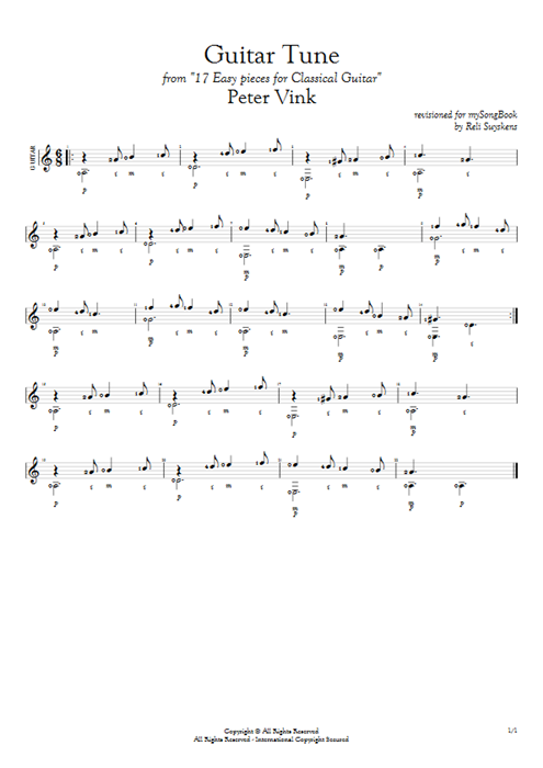 Guitar Tune Peter Vink guitar pro tab AGuitar Solo Guitar mysongbook