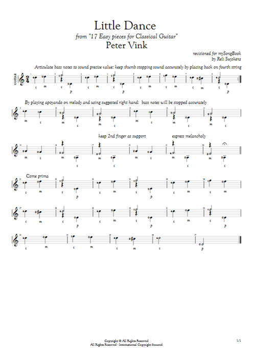 Little Dance Peter Vink guitar pro tab AGuitar Solo Guitar mysongbook