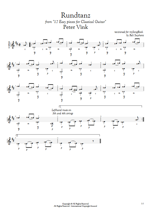 Rundtanz Peter Vink guitar pro tab AGuitar Solo Guitar mysongbook