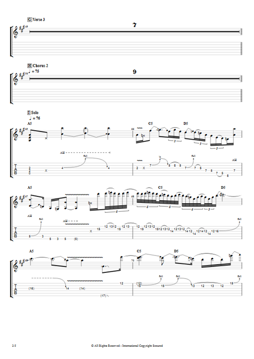 Rhinoceros The Smashing Pumpkins guitar pro tab EGuitarIV Full Score mysongbook